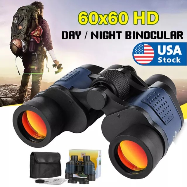 Day/Night Vision Outdoor Bag HD Zoom Binoculars Telescope 60X60 Travel Hunting