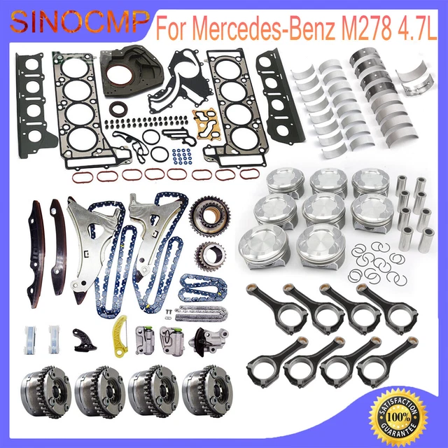 Engine Rebuild Kit - Timing Chain Cam Adjuster & Con Rods for Mercedes M278 4.7L