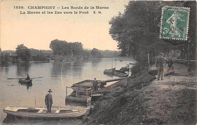 Cpa 94 Champigny Les Bords De La Marne La Marne Et Les Iles Vers Le Pont