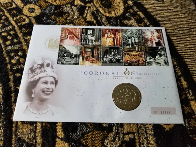 Great Britain First Day Cover - 5 Pounds 2003 Queen Elizabeth II Coronation Q46