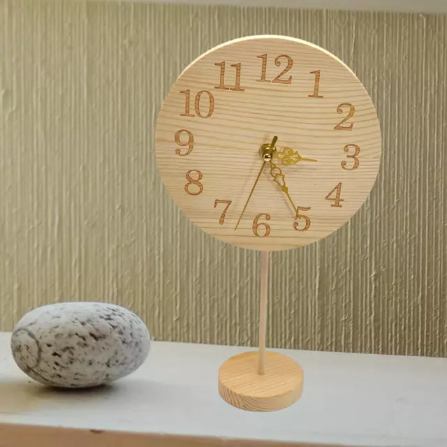 Wooden Table Clock Creative Collections Quiet Portable Easy to Read Alarm Clock