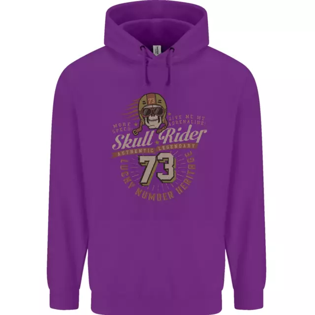 Felpa con cappuccio Skull Rider moto biker moto uomo 80% cotone 10