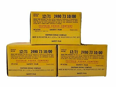 Película de colección Kodak 3PK 2490 RARA Base Estar SP 206 3,5" x 40 ft Expiración 12/71 Sellada