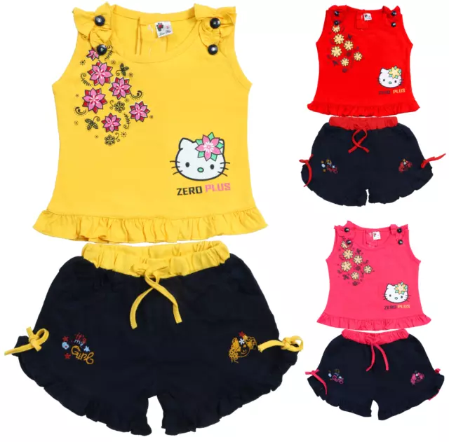 Baby Kids Girls Toddlers Summer Soft Short Sleeve Tank Top and Shorts Set