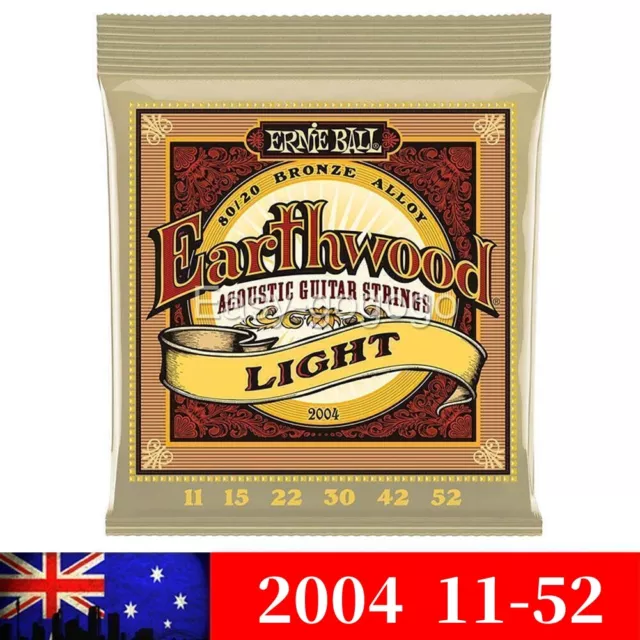 For Ernie Ball Earthwood 2004 80/20 Bronze 11-52 Light Acoustic Guitar Strings