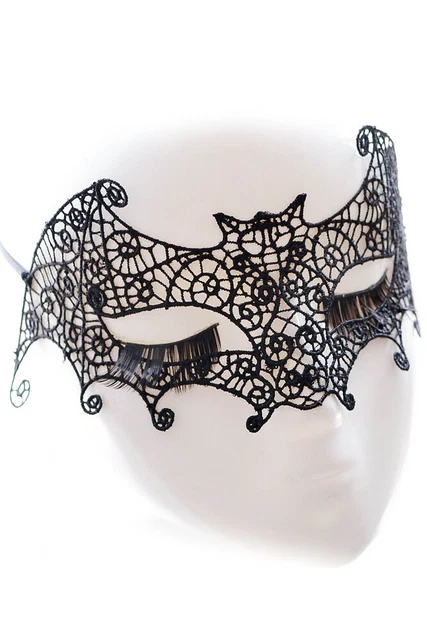 Masque loup vénitien chauve-souris en dentelle, élégant gothique