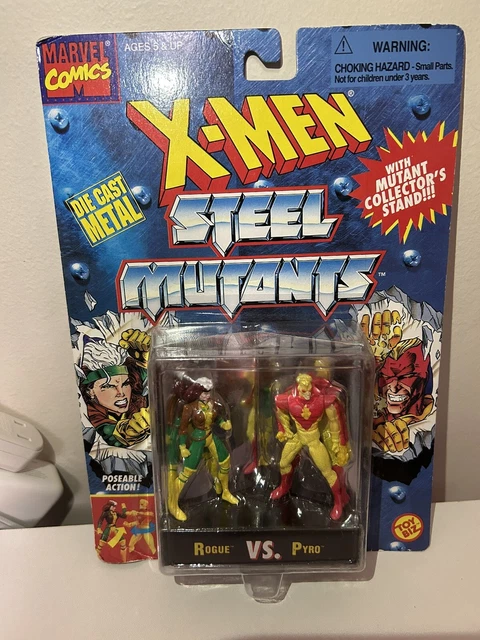 1994 Toy Biz Marvel XMEN Steel Mutants Rogue vs Pyro Action Figures New