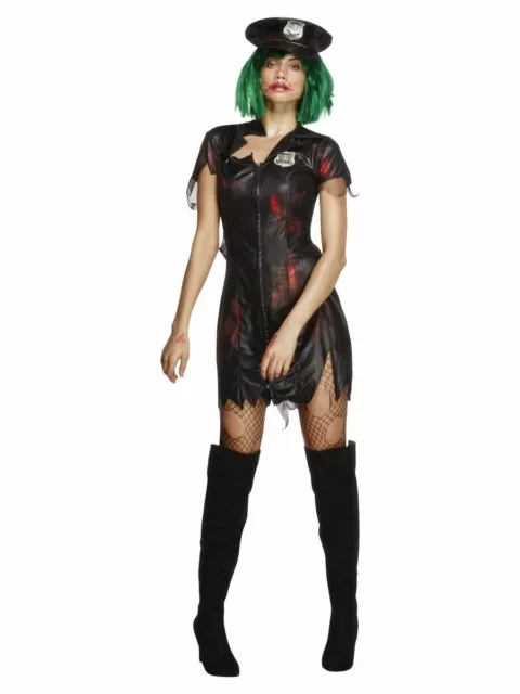 Fever Zombie Cop Adult Women's Costume - Fancy Dress Halloween Outfit Adult