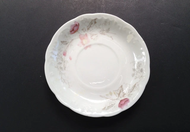 OP Co Syracuse China SY1126 Pink Yellow Flowers Gray Leaves - TEA CUP SAUCER