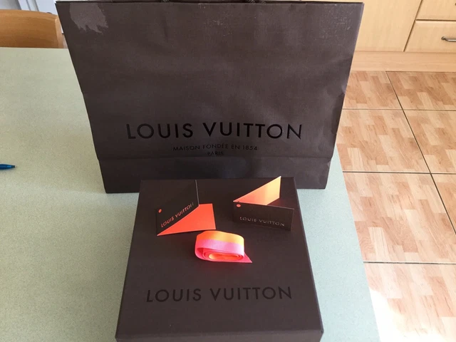 Louis Vuitton Box Carrier Bag Two Gift Tags Plus Ribbon
