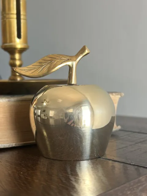 Vintage Solid Brass Apple Bell with Clapper Made In India