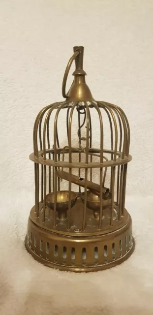 Vintage Miniature Brass Bird Cage Approx 22cm High 2