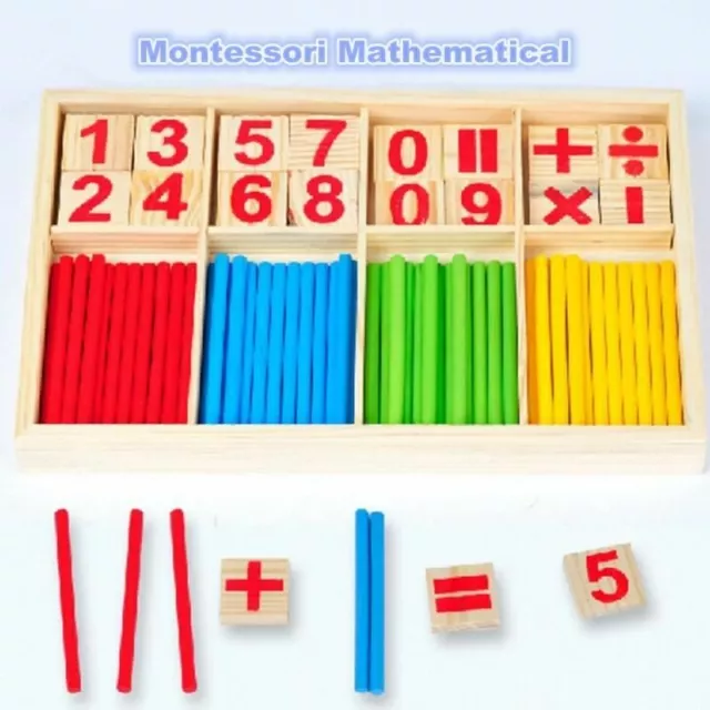 Educational Wooden Math Toys for Children Early Learning Puzzle Kids Number