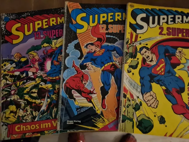 Superman Superband Nr.2+12+13 (ehapa Verlag) Zustand 2 mit Sammelecken