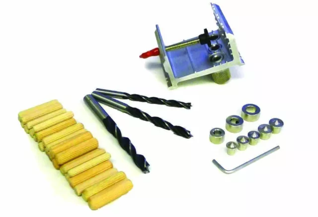 ROK Doweling Jig Kit with Dowels, Bushings, Drill Stop Collar, Centre Points