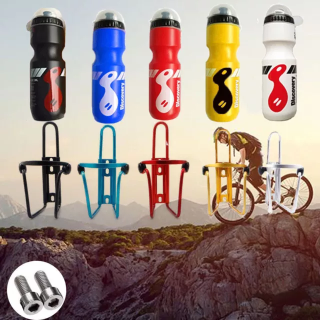 750ML Mountain Bike Bicycle Cycling Water Drink Bottle and Holder Cage Portable