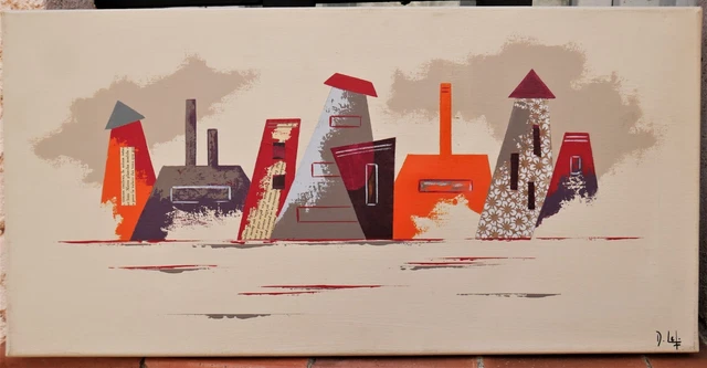 tableau d'art moderne signé : la ville