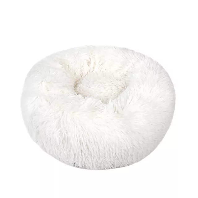 Donut Plush Pet Dog Cat Bed Fluffy Soft Warm Calming Bed Sleeping Kennel Nest