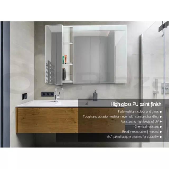 Cefito Bathroom Shaving Cabinet Mirror Vanity Medicine Wall Storage 900mmx720mm 3