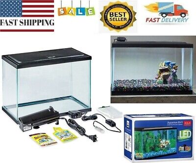 5-Gallon Glass Fish Tank LED Aquarium Starter Kit
