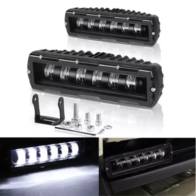 2x 6inch 30W LED Work Light Bar 7D Spot Pods Fog Driving Offroad SUV ATV Truck