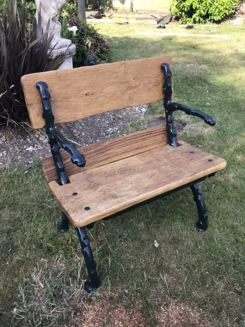 OLD ANTIQUE CAST IRON BENCH PERIOD RECLAIMED SEAT 17th CENTURY OAK GARDEN  CHAIR £1,650.00 - PicClick UK
