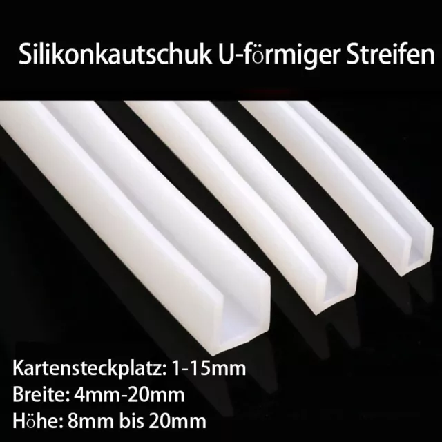 Fessura carte silicone a forma di U strisce di collisione bordi 1 mm~15 mm