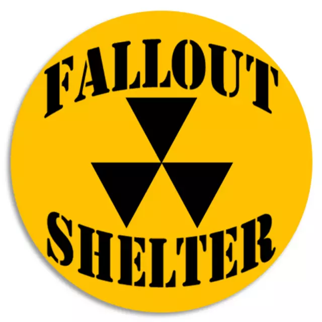 Fallout Shelter Sign Symbol Logo - 25 Pack Circle Stickers 3 Inch - Nuclear