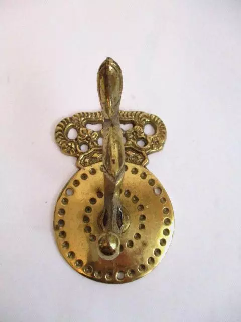 Ornate Brass Wall Mount Double Hook Hanger-Coat/Hat Rack/Towel-Crown