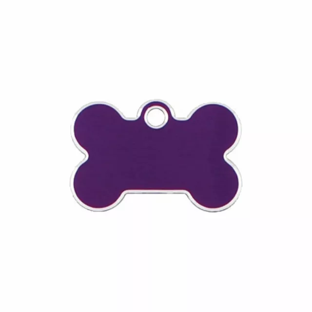 Porte-adresse avec gravure - os petit - avec bord - violet - pendentif marque