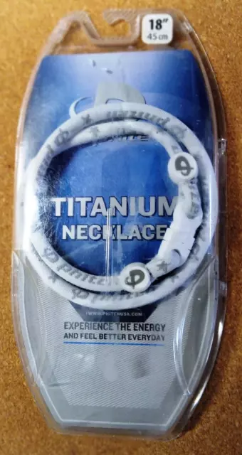 Phiten Titanium Sports Performance Necklace, with Aqua-Titanium, 18" White