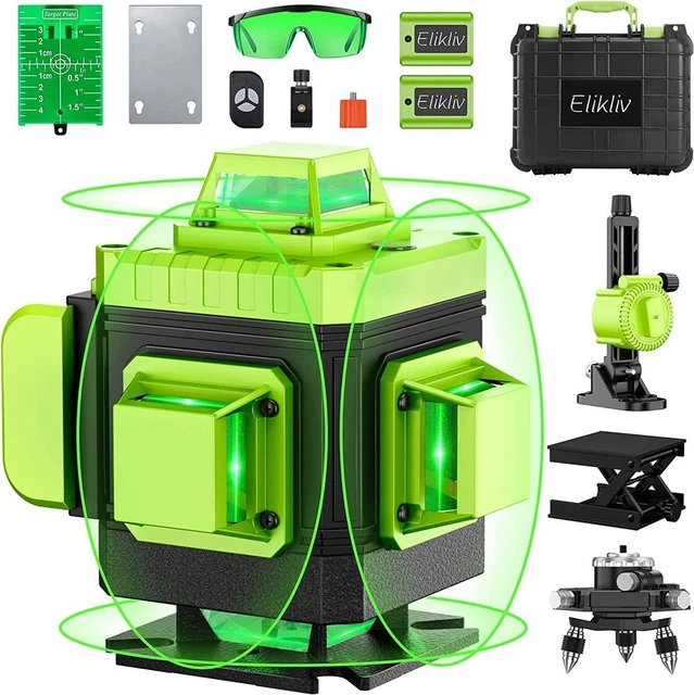 Elikliv 4x360° 4D 16 linee modalità impulso livello laser livellamento e allineamento 4 piani Elikliv 4x360° 4D 16 linee modalità impulso livello laser livellamento e allineamento 4 piani
