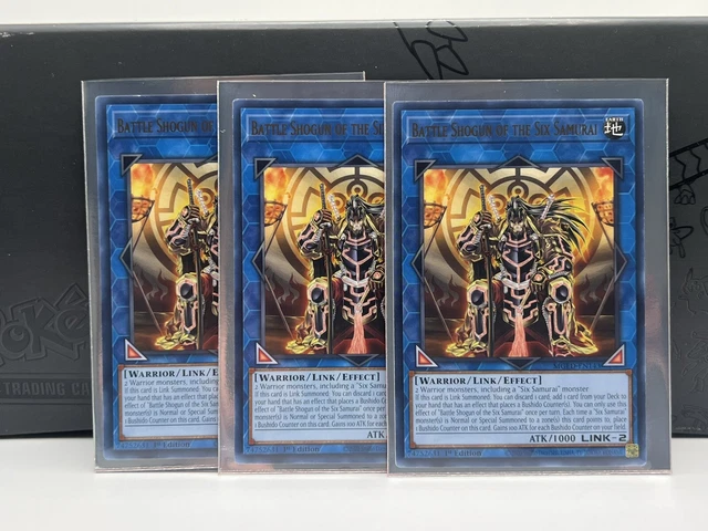 YUGIOH! 3x Battle Shogun of the Six Samurai 1st Ed GOLD MGED-EN143 Yu-Gi-Oh! x3