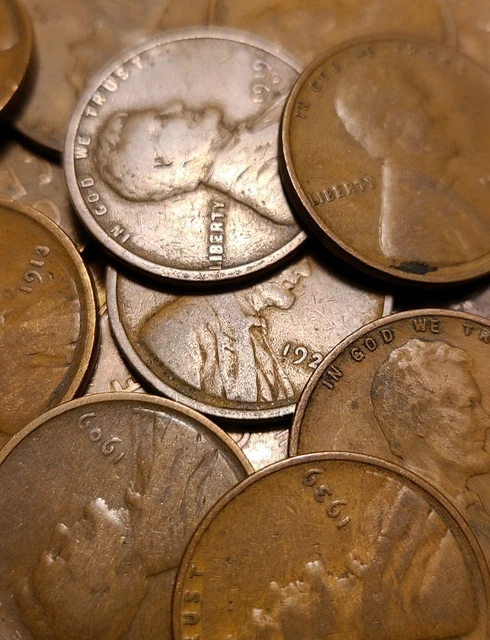 (1) Roll 50 Pennies 1909-1939 Lincoln Wheat Cents P D S Teens 20's 30's Pre 1940