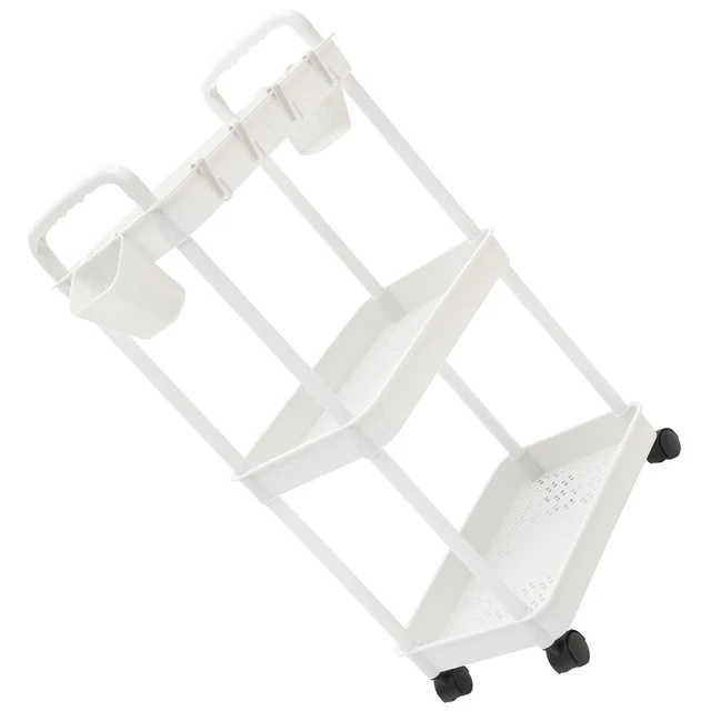 Carrello portaoggetti 40x37h cm bianco con 2 ripiani - Mayi