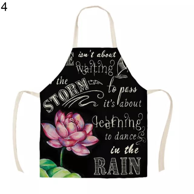 Chef Bib Breathable All Matched Women Flower Printed Cooking Apron Washable 2