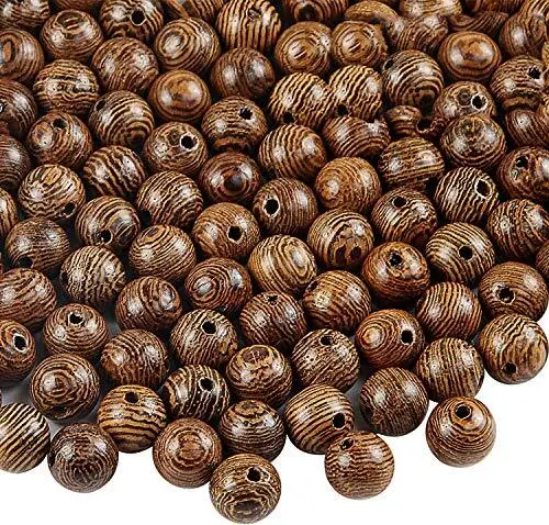 PCS Wooden Beads for Crafts 8mm Dark Brown Natural Macrame Round Beads Bulk 500