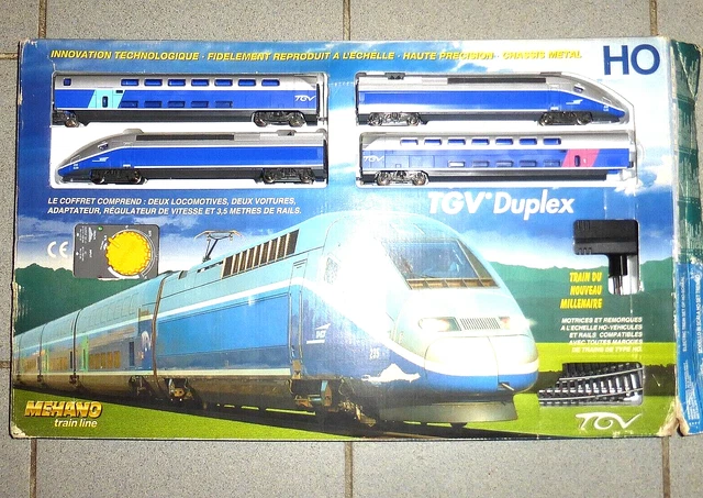 Locomotive Mehano HO TGV Sud-Ouest – Motrice Et Voitures Vintage – État D'occasion
