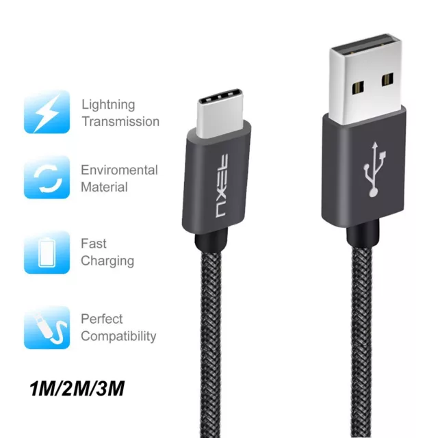 NXET Strong Braided Heavy Duty USB C 3.1 Type-C Charger Data Snyc Charging Cable