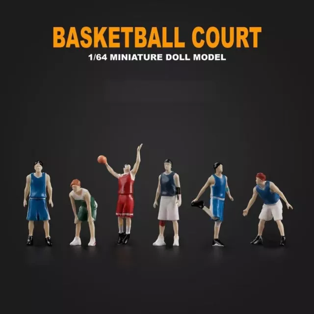 1:64 Painted Figure Mini Model Miniature Resin Diorama Sand Basketball Player