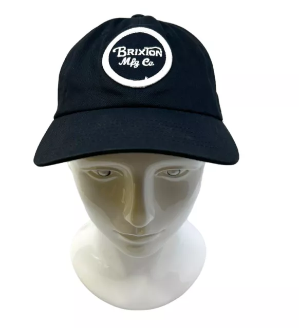 Brixton Mfg Co Mens Black Adjustable Baseball Cap Hat Circle Logo White