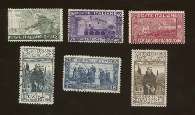 Set of 6 1926 Italy Saint Francis Assisi Monastery Postage Stamps #178-183
