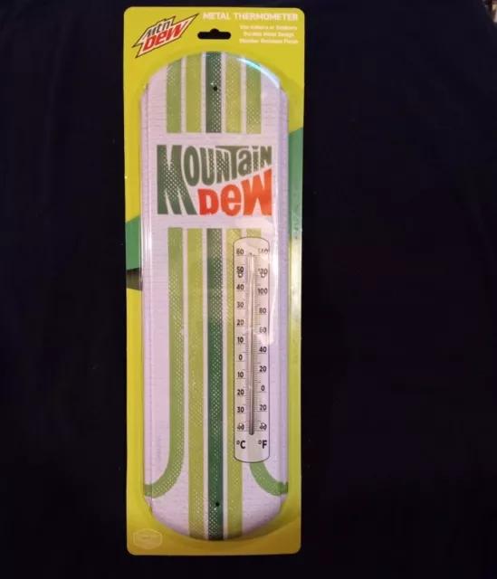 Mountain Dew Metal Thermometer Vintage Style