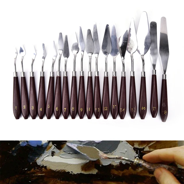 Stainless Steel Painting Palette Knife Oil Paint Spatula Mixing Scraper Tool DMG