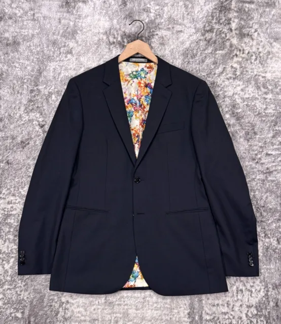 Indochino Sport Coat Mens Blue Wool Cashmere Two Button Jacket Size 42