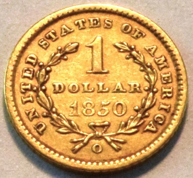 1850 O Type 1 Liberty Coronet One Dollar, High Grade, Scarce Date Sharp Look G$1