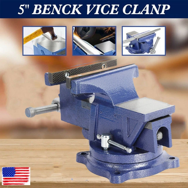 5'' HEAVY DUTY Bench Vice Grip Clamp Vise Workbench Anvil 360°Swivel