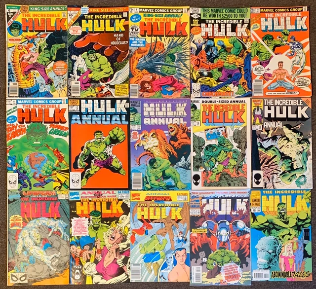 The Incredible Hulk Annual #6,7,8,9,10,11,12,13,14,15,16,17,18,19,20 Marvel Lot