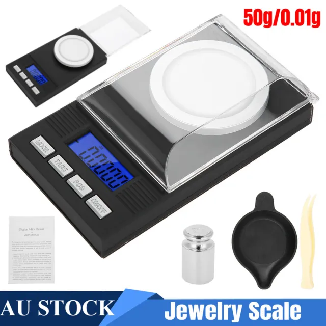 Mini Digital Pocket Jewellery Scales 50g 0.001g Precision Weight Balance Gram AU
