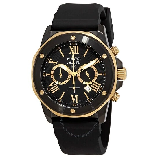 Montre Bulova à Quartz - Boîtier Doré, Cadran Blanc - Bracelet Noir - Avec Boîte